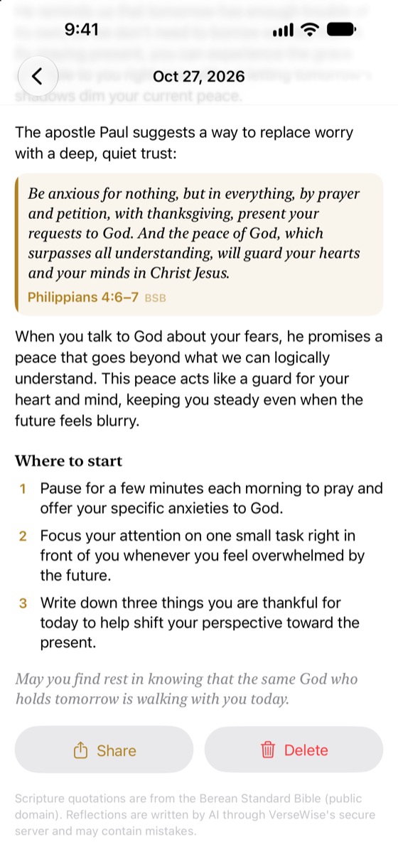 Verses quoted in full, each followed by what it means, and steps to take